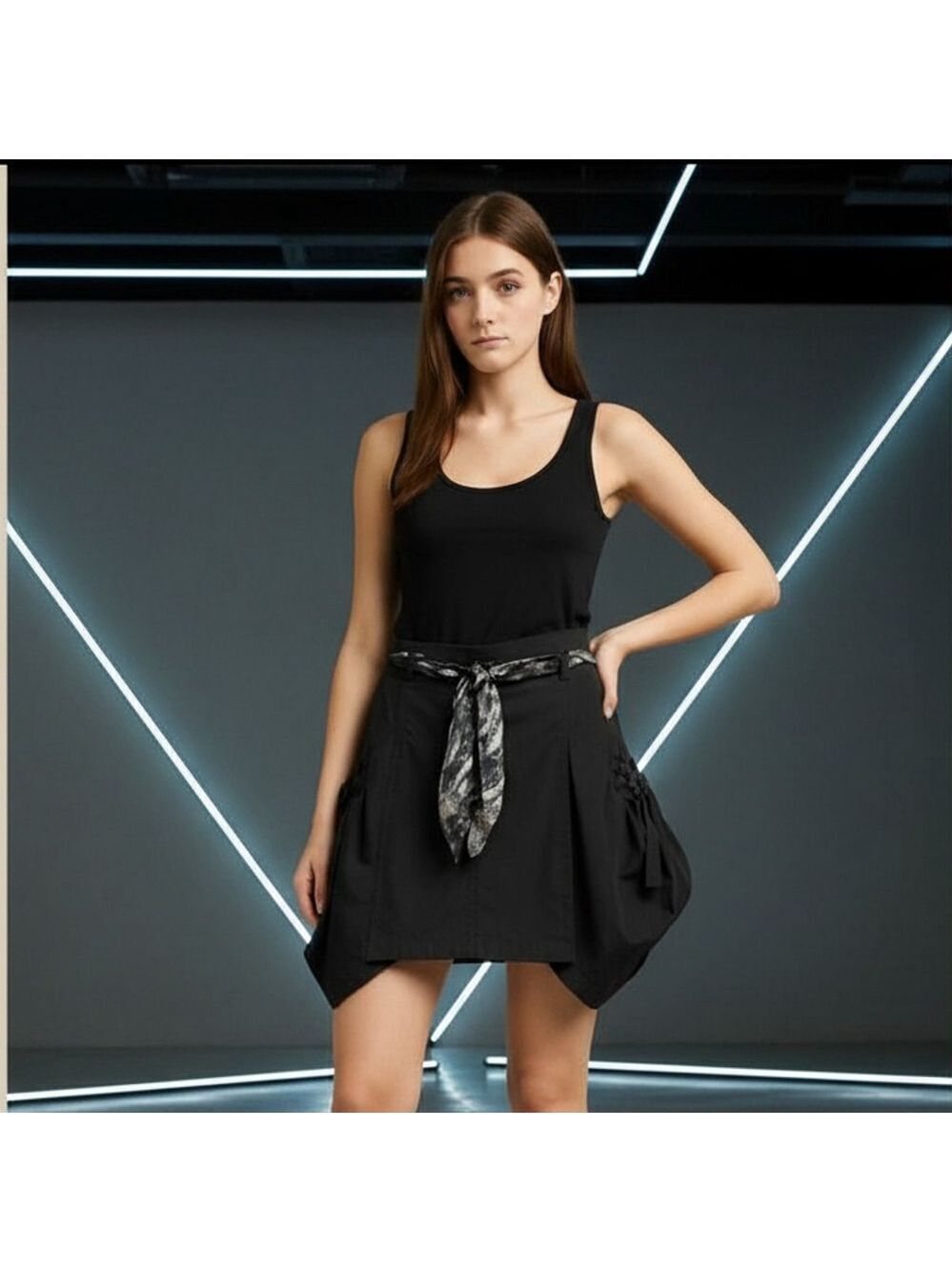 VANGELIZA black asymmetrical full skirt Sz M Dark Coquette, Whimsigoth, Grunge - Picture 3 of 16